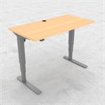 Hæve-/sænkebord | 120x60 cm | Bøg med sølv stel - 501-37 7S112 120-60S3 BM