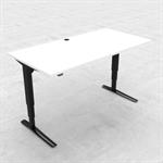 Hæve-/sænkebord | 160x80 cm | Hvid med sort stel - 501-43 7B152 160-80S3 WM