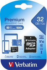 Micro SDHC Card 32GB Class 10 w/adaptor incl. afg.